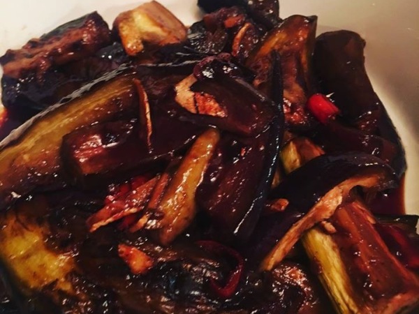 Spicy, Sweet and Sour Eggplant